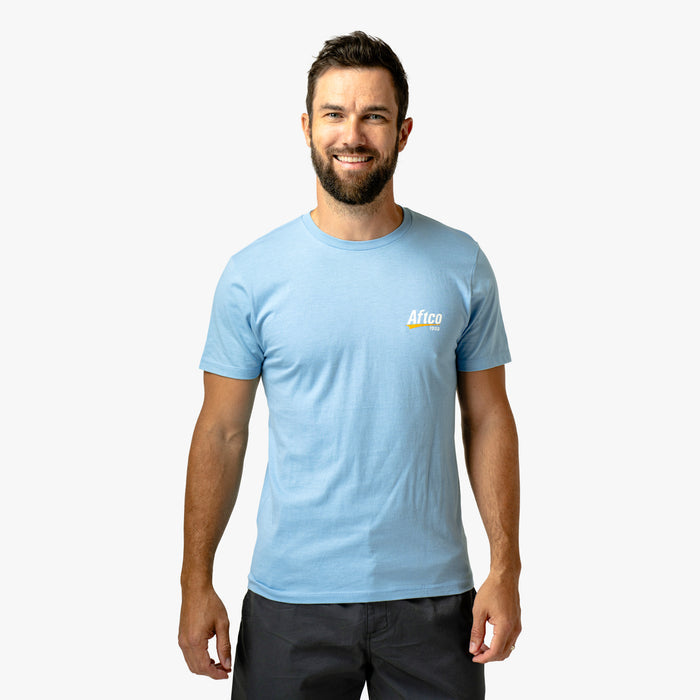 Milky Blue Heather $Model is 6'0" 182lbs Size M$
