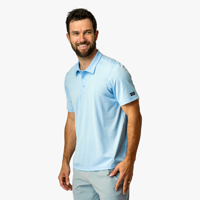 Airy Blue Heather $Model is 6'0" 182lbs Size M$