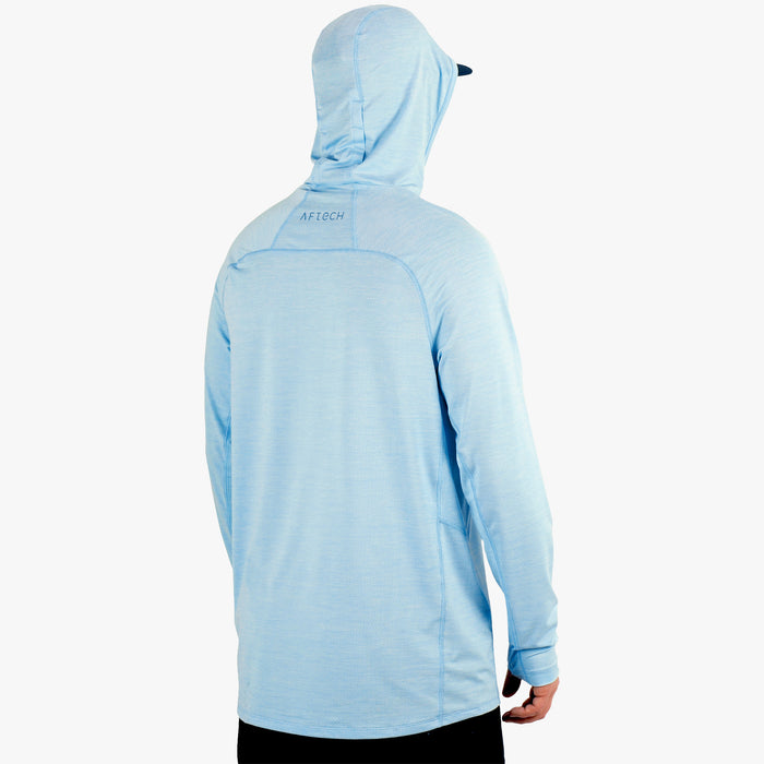 Airy Blue Heather $Model is 6'1" 190lbs Size L$