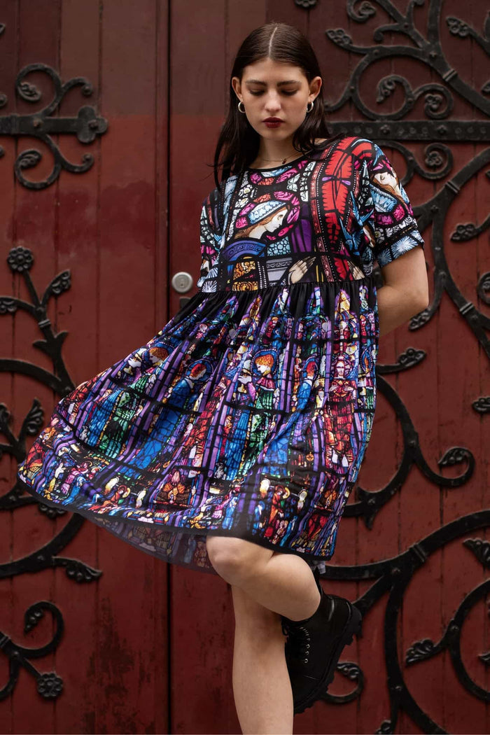 Adoration Of The Sacred Heart Sheer Smock Dress