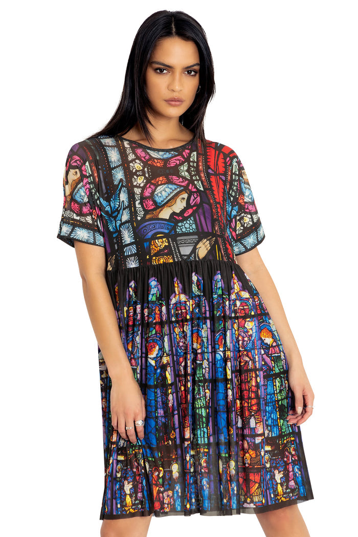 BlackMilk Clothing - Adoration Of The Sacred Heart Sheer Smock Dress