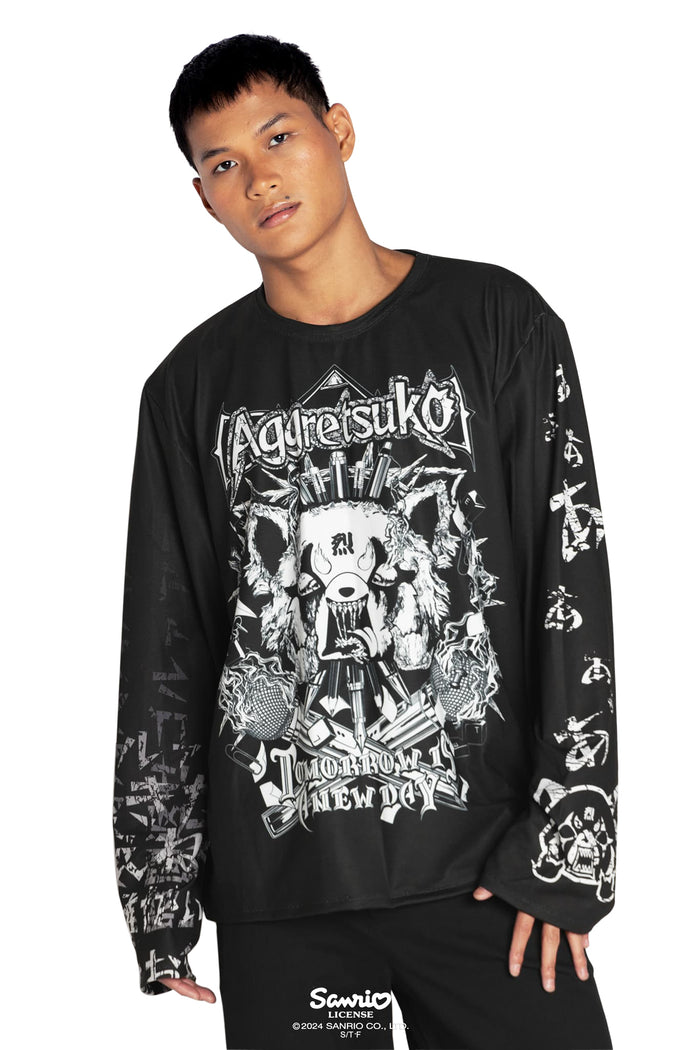 BlackMilk Clothing x Sanrio Aggretsuko - Sanrio Aggretsuko Long Sleeve Oversized Tee  - Sanrio Merchandise - Collaboration apparel - Licenced.