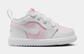 Air Jordan 1 Low Alt Infant Toddler Basketball Shoes (Pink Foam/White/Fire Red)