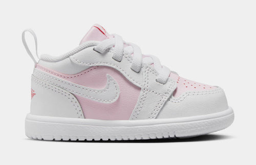 Air Jordan 1 Low Alt Infant Toddler Basketball Shoes (Pink Foam/White/Fire Red)