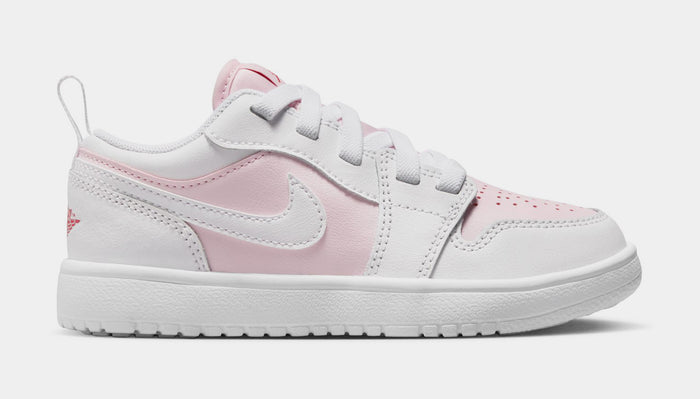Air Jordan 1 Low Alt Preschool Basketball Shoes (Pink Foam/White/Fire Red)