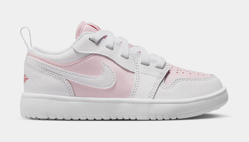Air Jordan 1 Low Alt Preschool Basketball Shoes (Pink Foam/White/Fire Red)