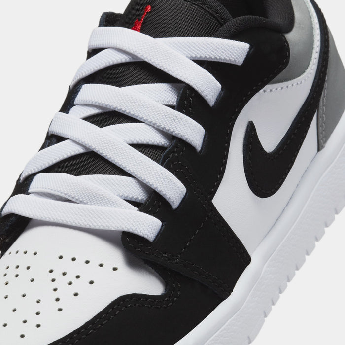 Air Jordan 1 Low Alt SE Preschool Basketball Shoes (White/Fire Red/Black/Matte Silver)