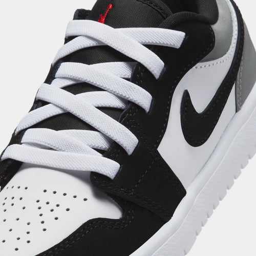 Air Jordan 1 Low Alt SE Preschool Basketball Shoes (White/Fire Red/Black/Matte Silver)