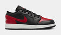 Air Jordan 1 Low Grade School Basketball Shoes (Black/Varsity Red/Summit White)