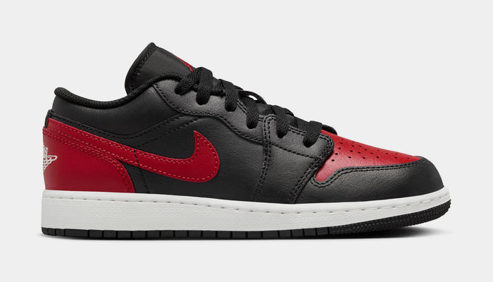 Air Jordan 1 Low Grade School Basketball Shoes (Black/Varsity Red/Summit White)