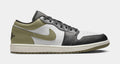 Air Jordan 1 Low Medium Olive Mens Lifestyle Shoes (Black/Medium Olive/White)