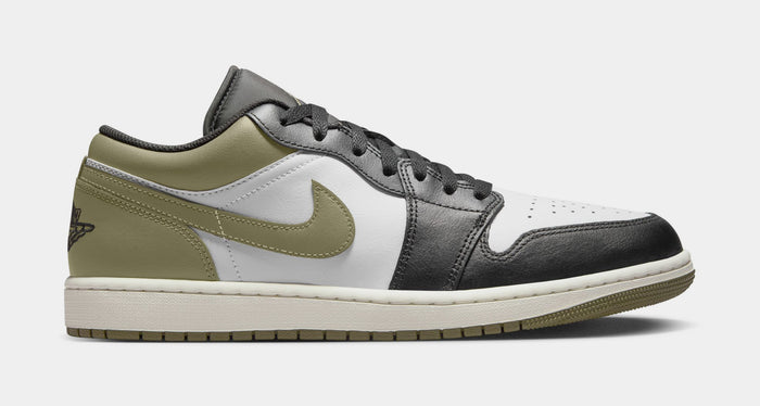 Air Jordan 1 Low Medium Olive Mens Lifestyle Shoes (Black/Medium Olive/White)