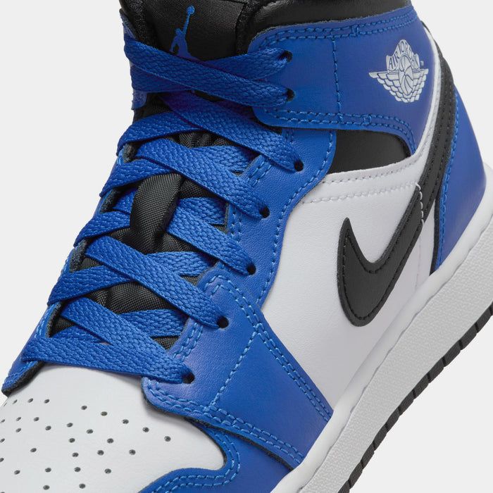 Air Jordan 1 Mid Grade School Lifestyle Shoes (Game Royal/White/Black)