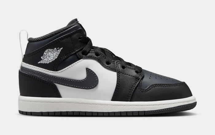 Air Jordan 1 Mid Preschool Lifestyle Shoes (Black/Dark Grey/Grey/White)