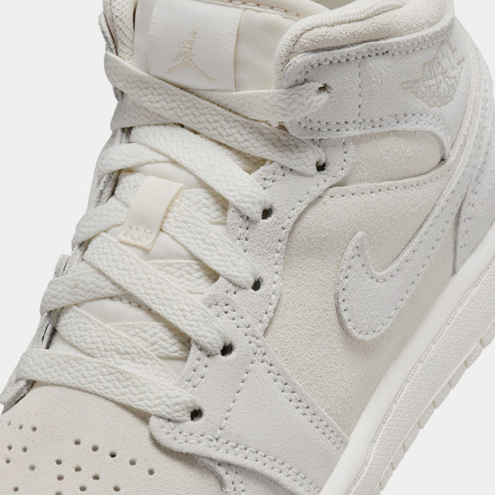 Air Jordan 1 Mid SE Craft Preschool Lifestyle Shoes (Pale Ivory/Legend Light Brown/Sail)