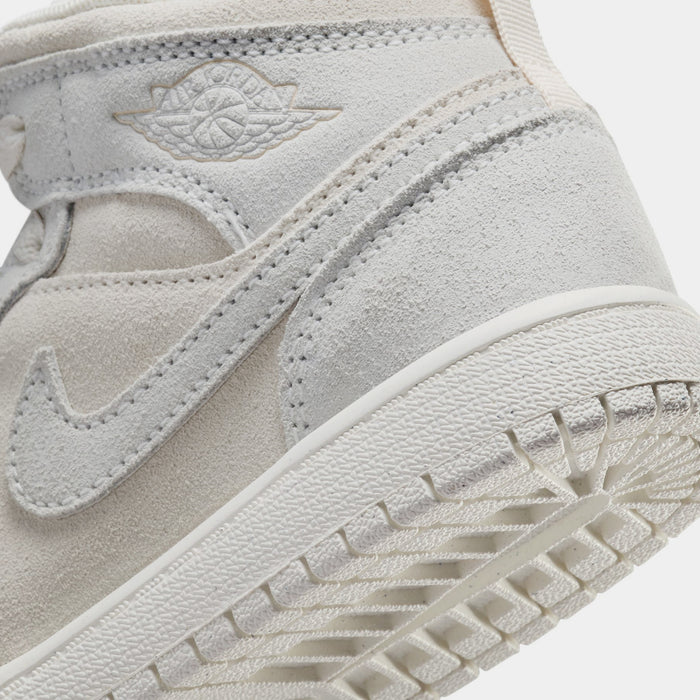 Air Jordan 1 Mid SE Craft Preschool Lifestyle Shoes (Pale Ivory/Legend Light Brown/Sail)
