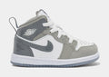 Air Jordan 1 Mid SE Infant Toddler Lifestyle Shoes (White/Grey)