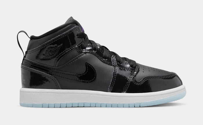Air Jordan 1 Mid Space Jam Preschool Lifestyle Shoes (Black)
