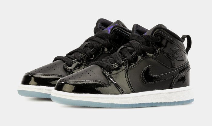 Air Jordan 1 Mid Space Jam Preschool Lifestyle Shoes (Black)