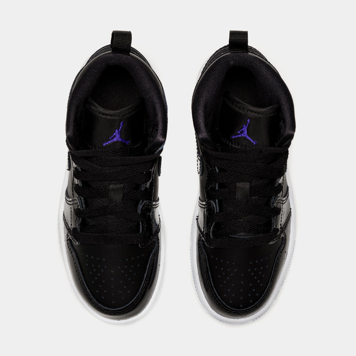Air Jordan 1 Mid Space Jam Preschool Lifestyle Shoes (Black)