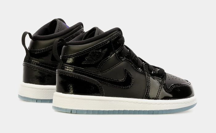 Air Jordan 1 Mid Space Jam Preschool Lifestyle Shoes (Black)