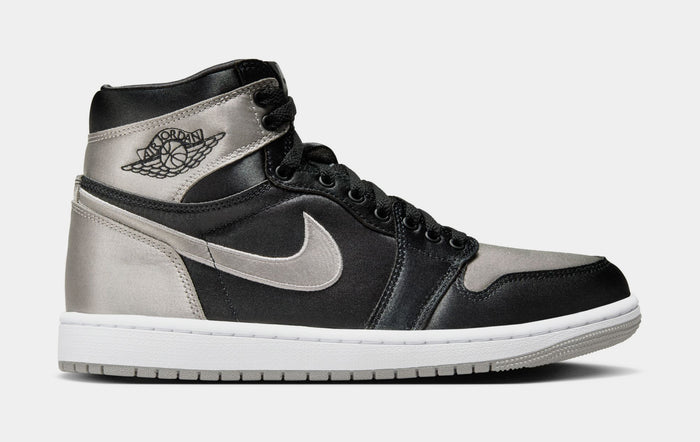 Air Jordan 1 Retro High OG Satin Shadow Womens Lifestyle Shoes (Black/Medium Grey/White) Final Sale