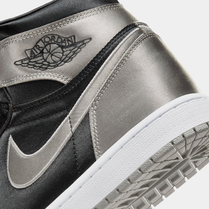 Air Jordan 1 Retro High OG Satin Shadow Womens Lifestyle Shoes (Black/Medium Grey/White) Final Sale