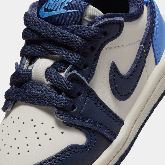 Air Jordan 1 Retro Low  OG Obsidian Infant Toddler Lifestyle Shoes (Obsidian/University Blue/Sail)