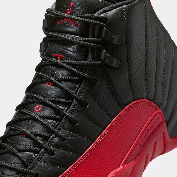 Air Jordan 12 Retro Flu Game Mens Lifestyle Shoes (Black/Varsity Red) Limit One Per Customer