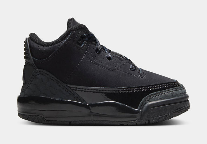 Air Jordan 3 Retro Black Cat Infant Toddler Lifestyle Shoes (Black/Dark Charcoal/Black)