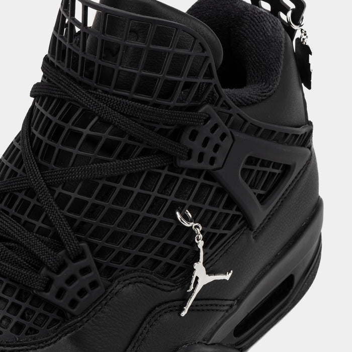 Air Jordan 4 Retro Net Womens Lifestyle Shoes (Black/Black/Metallic Silver) Final Sale