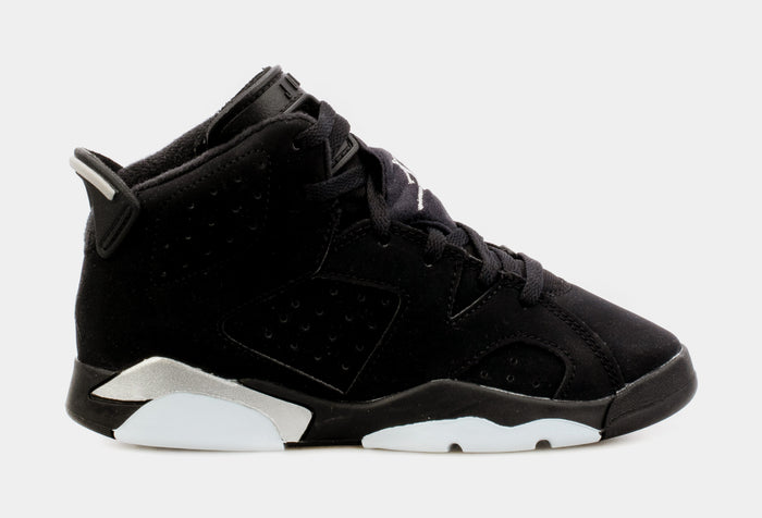 Air Jordan 6 Black Metallic Preschool Lifestyle Shoes (Black) Free Shipping