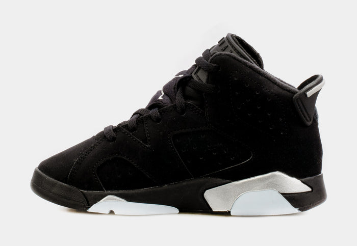Air Jordan 6 Black Metallic Preschool Lifestyle Shoes (Black) Free Shipping
