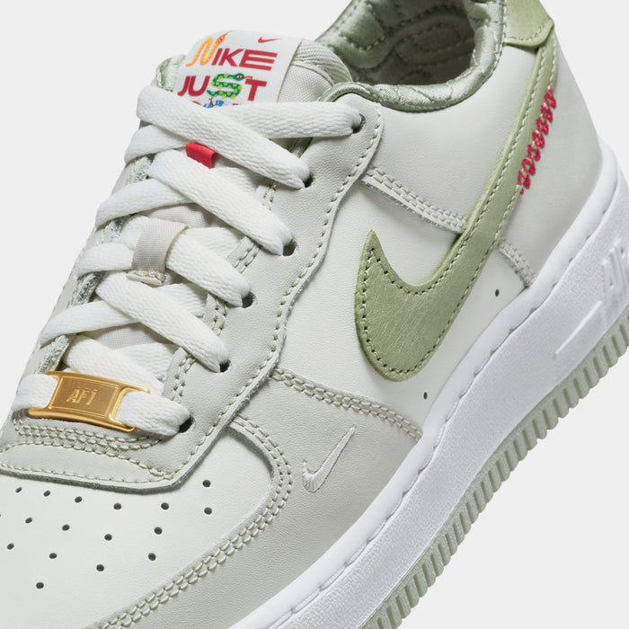 Air Force 1 LV8 Year Of The Snake Grade School Lifestyle Shoes (Sail/White/Light Bone/Olive Aura)