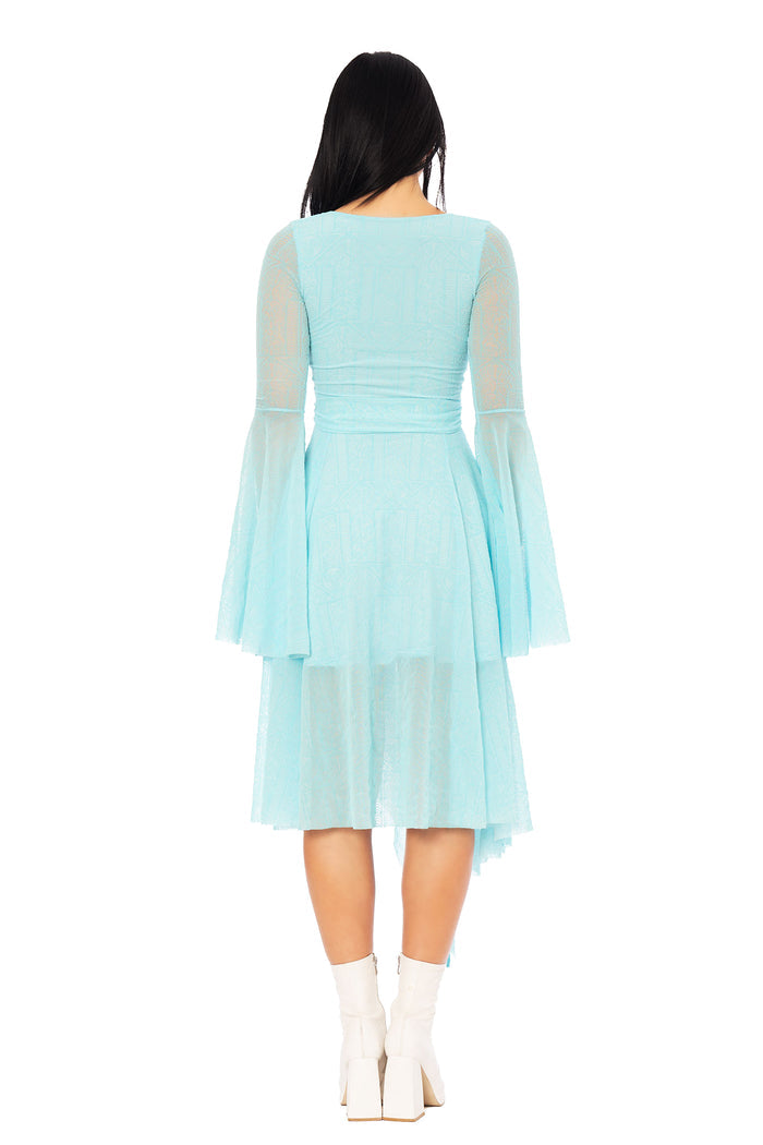 Avatar: The Last Airbender x BlackMilk Air Nomad inspired Avatar clothing, featuring the Spectre Midi Dress from the Avatar The Last Airbender fashion collection