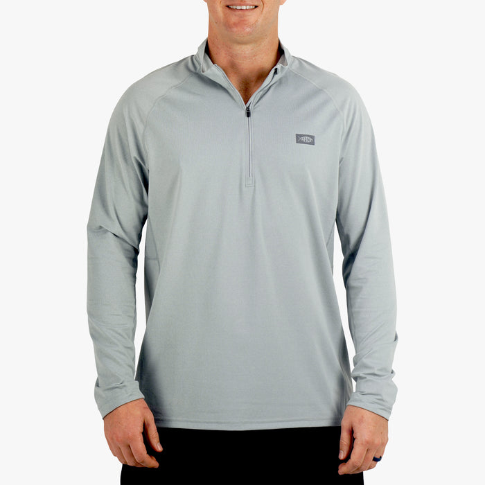 Harbor Gray Heather $Model is 6'1" 190lbs Size L$