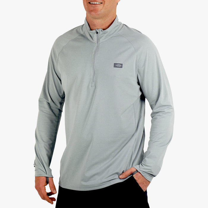 Harbor Gray Heather $Model is 6'1" 190lbs Size L$