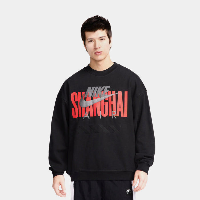 Air Shanghai Fleece Mens Crewneck (Black/Red)