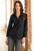 Alex Black Silky Poplin Shirt