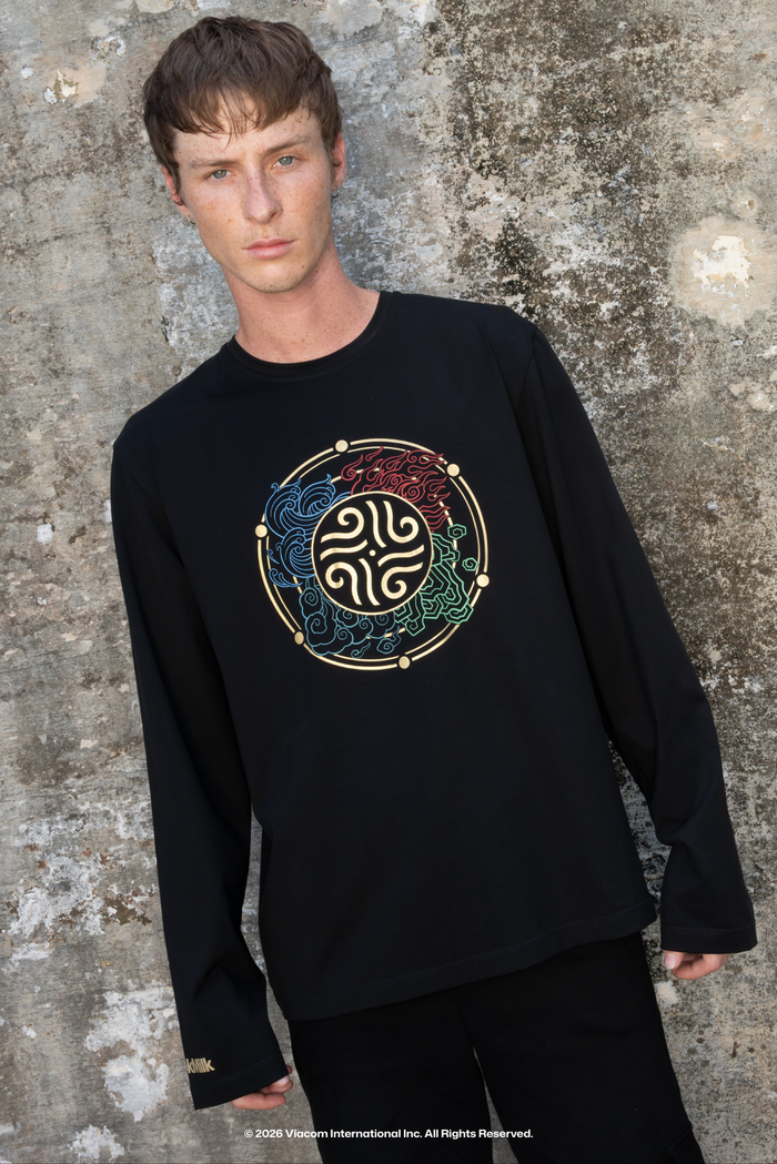 Avatar: The Last Airbender x BlackMilk All Elements Talisman Long Sleeve Oversized Boyfriend Tee, official Avatar clothing and licensed Avatar fashion