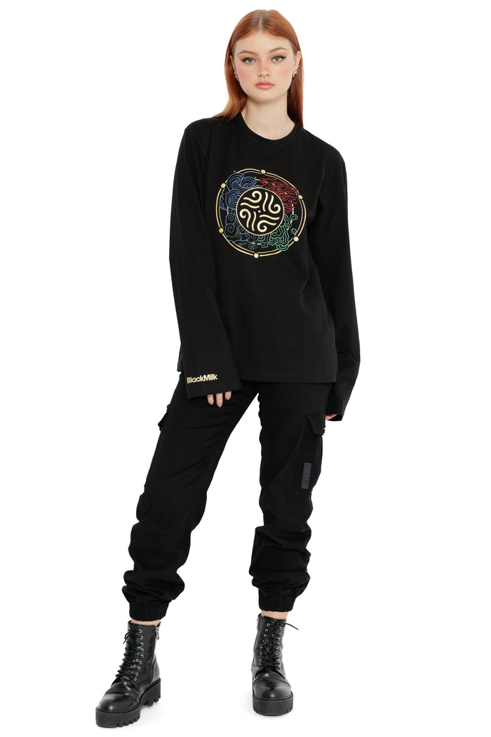 Avatar: The Last Airbender x BlackMilk All Elements inspired Avatar clothing long sleeve boyfriend tee, licensed Avatar fashion collection