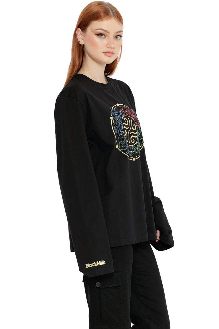 Avatar: The Last Airbender x BlackMilk All Elements Talisman inspired Avatar clothing, long sleeve oversized boyfriend tee design