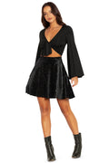 all that glitters velvet pocket skater skirt