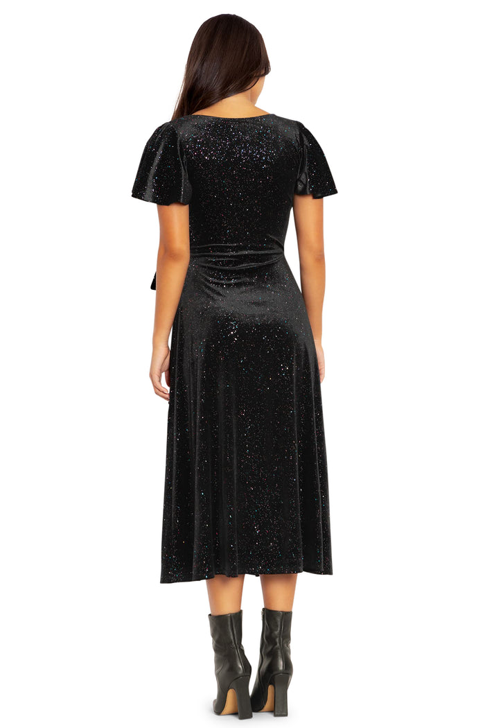 BlackMilk Clothing - All That Glitters Velvet Wrap Midaxi Dress
