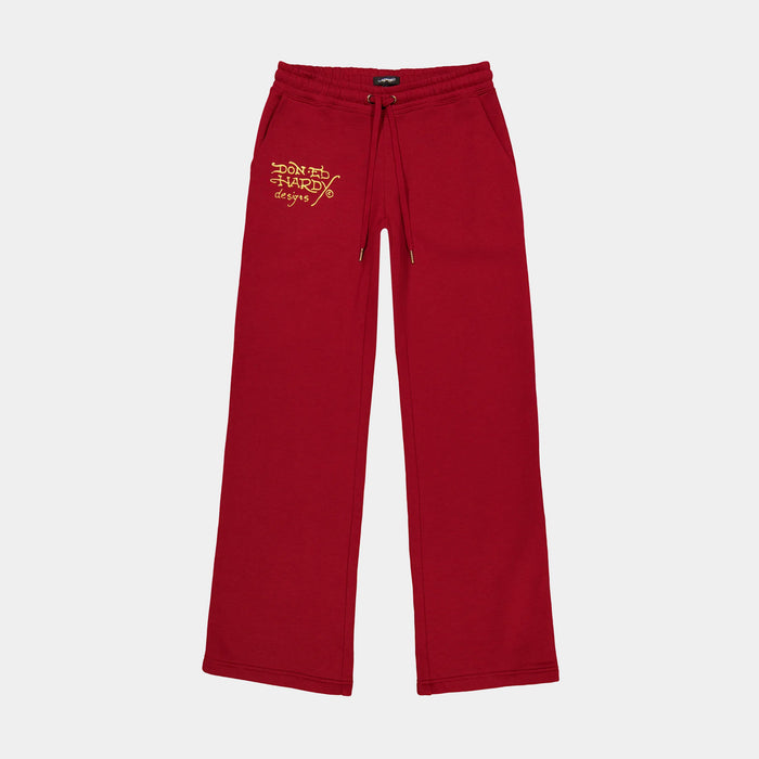 Amor Butterfly Fleece Cargo Womens Sweatpants (Red/Black)