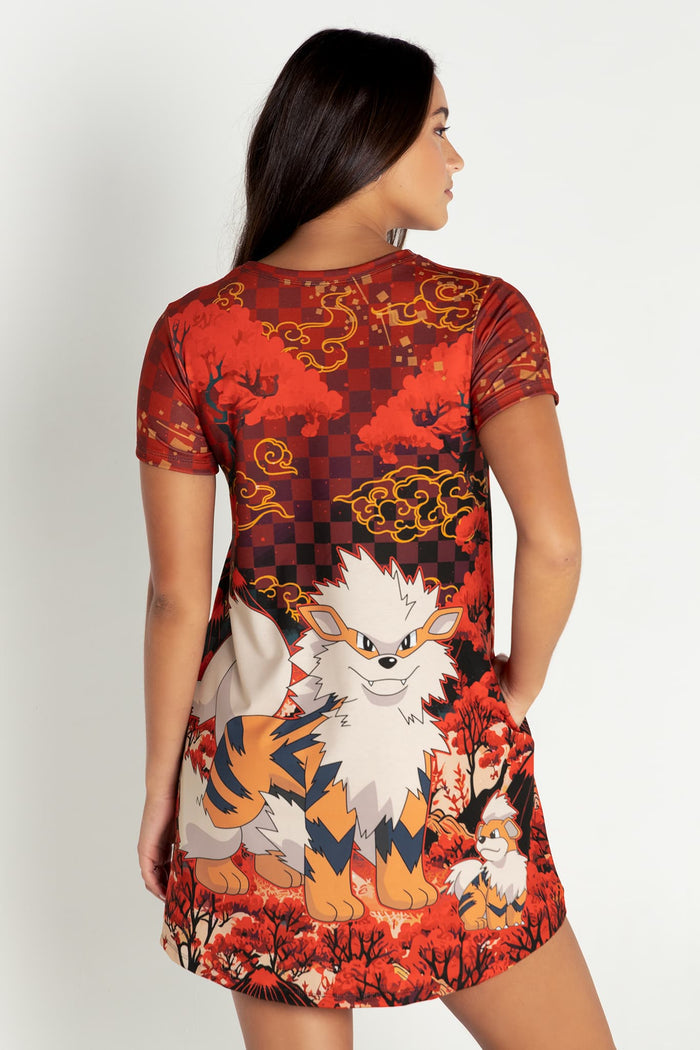 Arcanine And Growlithe Swing Tee Dress