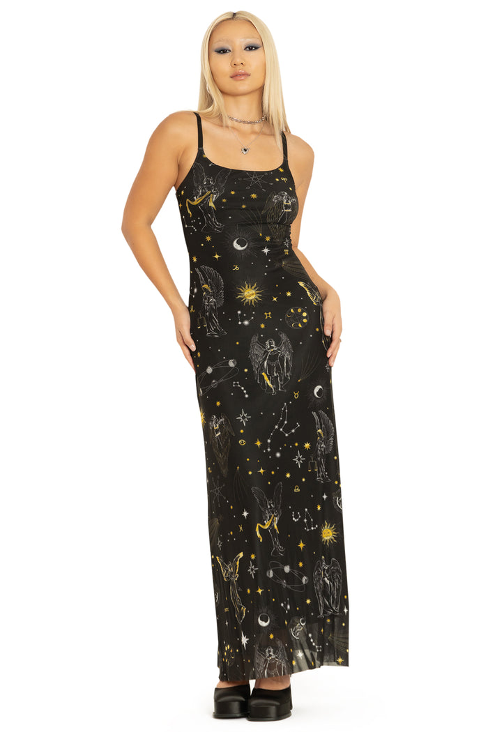 BlackMilk Clothing - Archangels Sheer A Line Maxi Dress