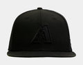 Arizona Diamondbacks Blackout 9Fifty Trucker Mens Hat (Black)