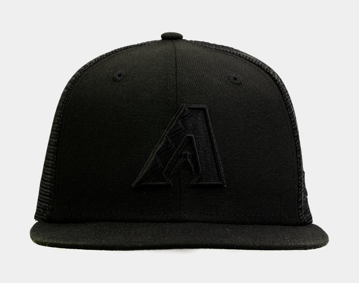 Arizona Diamondbacks Blackout 9Fifty Trucker Mens Hat (Black)