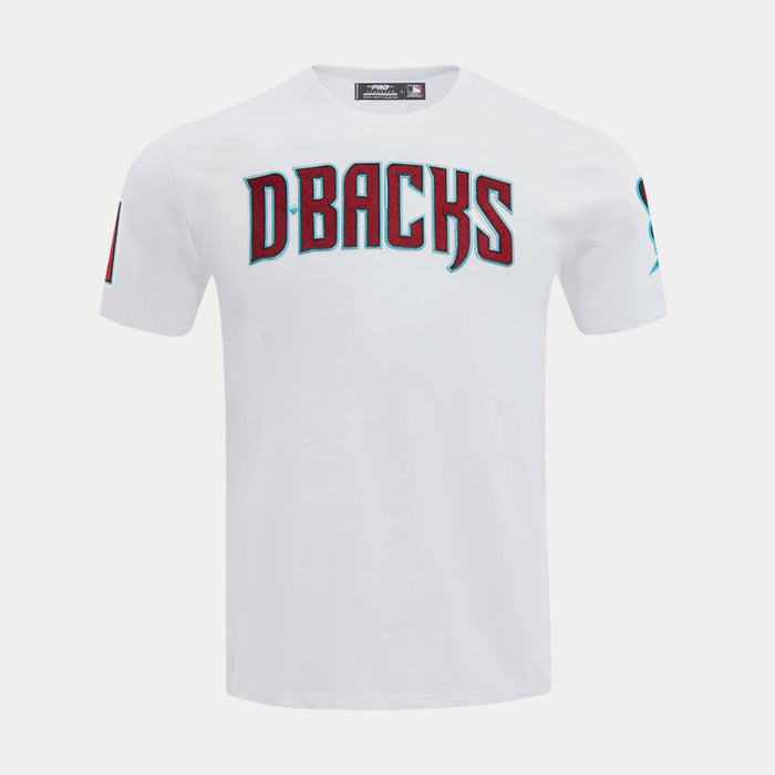 Arizona Diamondbacks Classic Chenille Mens Short Sleeve Shirt (White/Red)